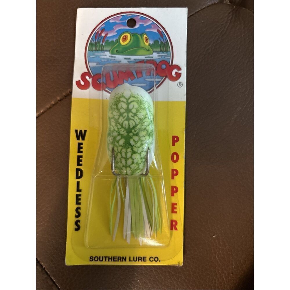 Vintage Scum Frog Weedless Super Soft  Natural Green/Yellow Lure SFP-213 New